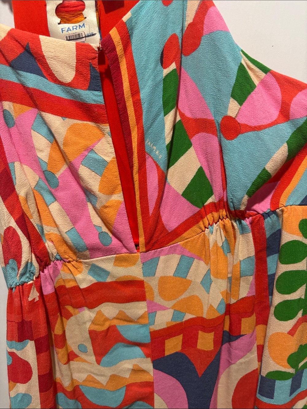 FARM RIO geometric tropical spaghetti strap jumpsuit size small - Picture 4 of 13